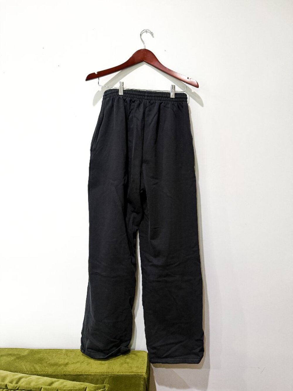 SKIMS Boyfriend Fleece Oversized Straight Leg Pants Washed Onyx XS